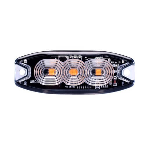 Blixtljus LED 3 klar lins - ECE R10, ECE R65