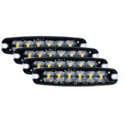 4-Pack Blixtljus 6 LED klar lins - ECE R65,R10