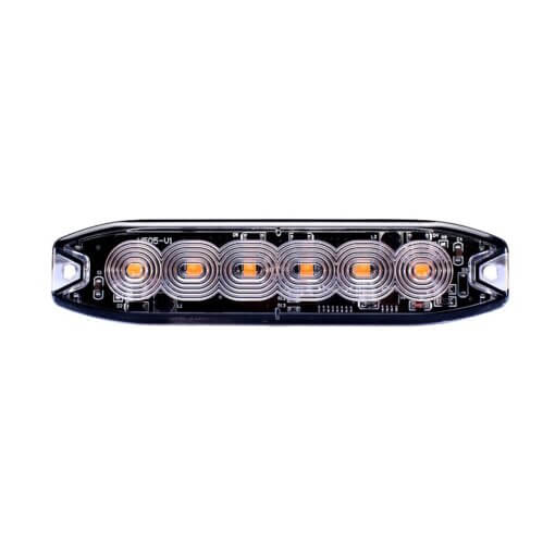 Blixtljus LED 6 klar lins - ECE R10, ECE R65
